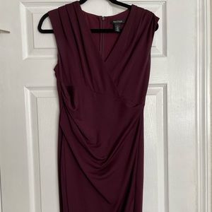 White House Black Market knee length dress. Size 4, deep v-neck.
